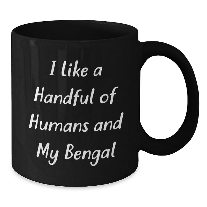 Bengal Cat Lover Gifts from Men, Funny Quote for Graduation Unique Gifts, Black Coffee Mug for Him - Additional
