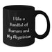 Funny Abyssinian Cat Gifts for Men from Friends or Family - I Like A Handful Of Humans And My Abyssinian Graduation Unique Black Coffee Mug, 11oz or 15oz - Additional