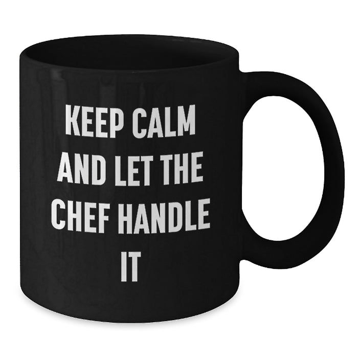 Funny Chef Gifts for Men from Friends, Black Coffee Mugs for Graduation Unique Celebrations, Keep 'em Laughing - Additional