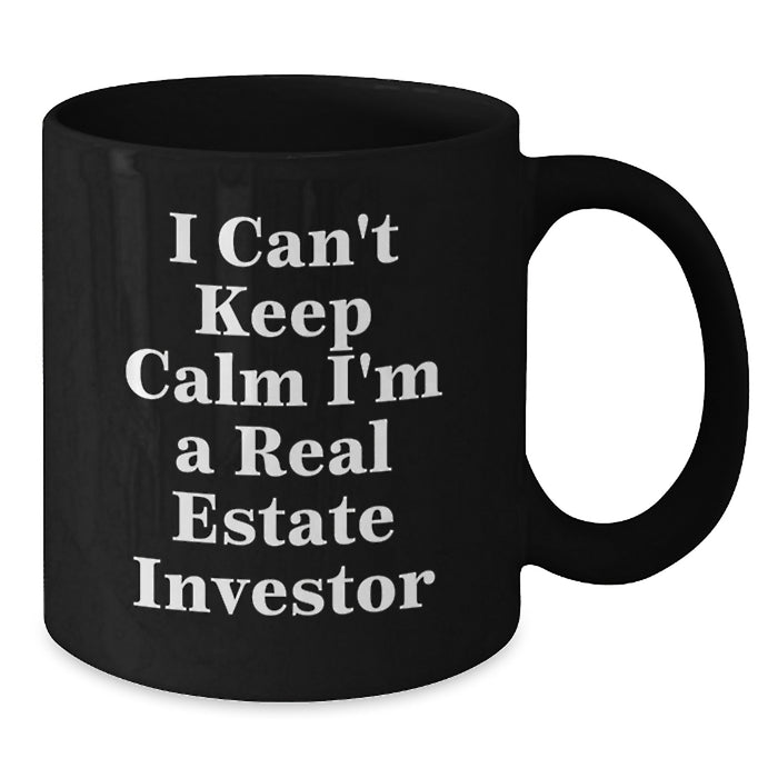 Funny Real Estate Investor Gifts for Men, Unique Black Coffee Mug, Graduation Unique Gifts from Friends to Real Estate Investor - Additional