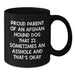 Funny Afghan Hound Dog Gifts from Proud Parents - Black Coffee Mug, Birthday Unique Presents for Men, Women, Family, and Friends - Additional