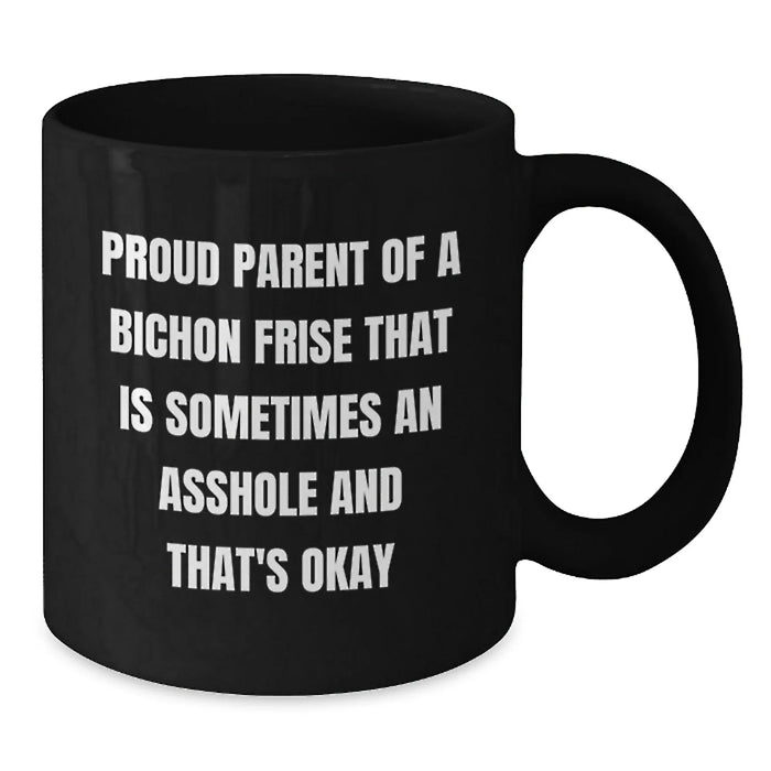 Funny Bichon Frise Dog Mom Christmas Unique Gifts for Bichon Frise Dog Lovers from Family Friends - Black Coffee Mug - Additional