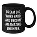 Funny Engineer Black Coffee Mug, Gifts for Engineer Men on Birthday Unique Gifts from Family - Additional