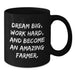 Funny Farmer Birthday Unique Gifts, Black Coffee Mug for Him, Gifts from Friends to Amazing Farmer, 'Dream Big, Work Hard...' - Additional