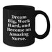 Inspiring Gifts from Friends for Amazing Nurses, Funny Nurse Graduation Black Coffee Mug, Work Hard Dream Big - Additional