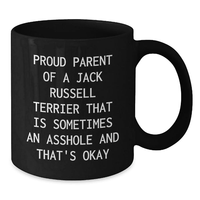 Funny Jack Russell Terrier Dog Black Coffee Mug Gifts from Friends, Family, or Coworkers for Birthday Unique Gifts - Additional