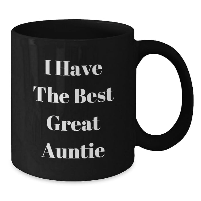 Funny Auntie Gifts from Men to Auntie, Best Great Auntie Black Coffee Mug for Birthday - Additional
