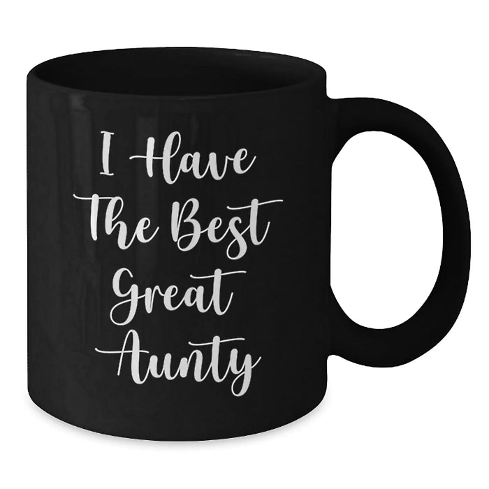 Funny Aunty Gifts from Men - Great Aunty Black Coffee Mug, Unique Christmas Unique Gifts for Aunts - Additional