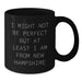 Funny New Hampshire Gifts from Friends, Inspirational Black Coffee Mug for Men Women Family, Christmas Unique Mugs from New Hampshire, I Might Not Be Perfect Quote - Additional