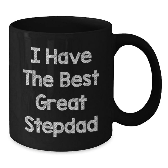 Funny Stepdad Gifts from Men, Funny Stepdad Black Coffee Mug, Great Stepdad Quote Christmas Unique Gifts - Additional