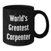 Funny World's Greatest Carpenter Gifts for Carpenter Men Black Coffee Mug, Gifts from Family to Friends, Christmas Unique Presents - Additional