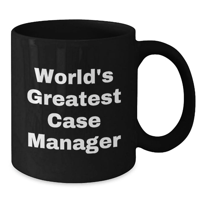 Funny World's Greatest Case Manager Gifts for Birthday, Black Coffee Mug from Friends to Case Manager - Additional