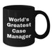 Funny World's Greatest Case Manager Gifts for Birthday, Black Coffee Mug from Friends to Case Manager - Additional