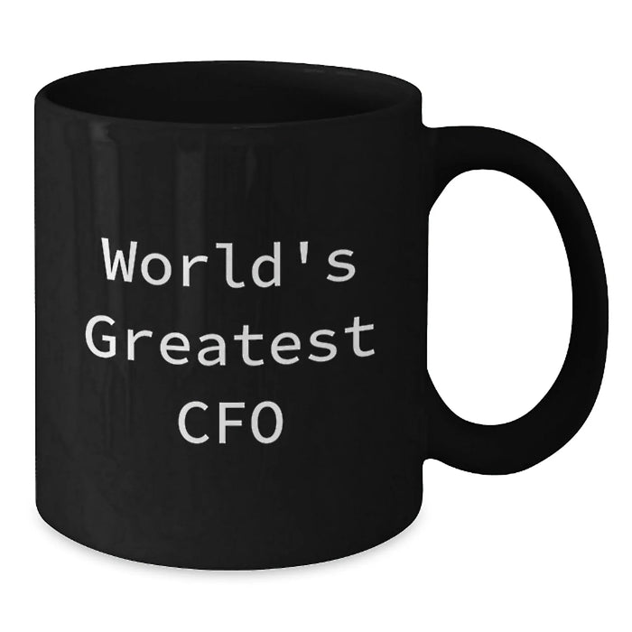 Funny World's Greatest CFO Christmas Unique Gifts for Men, Women, Friends, or Coworkers - Black Ceramic Coffee Mug - Additional