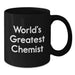 Funny World's Greatest Chemist Black Coffee Mug Gifts for Chemists from Friends and Family, Graduation Unique Gifts for Him or Her - Additional