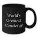 World's Greatest Concierge Funny Quote Black Coffee Mug Gifts from Women to Friends Birthday Unique - Additional