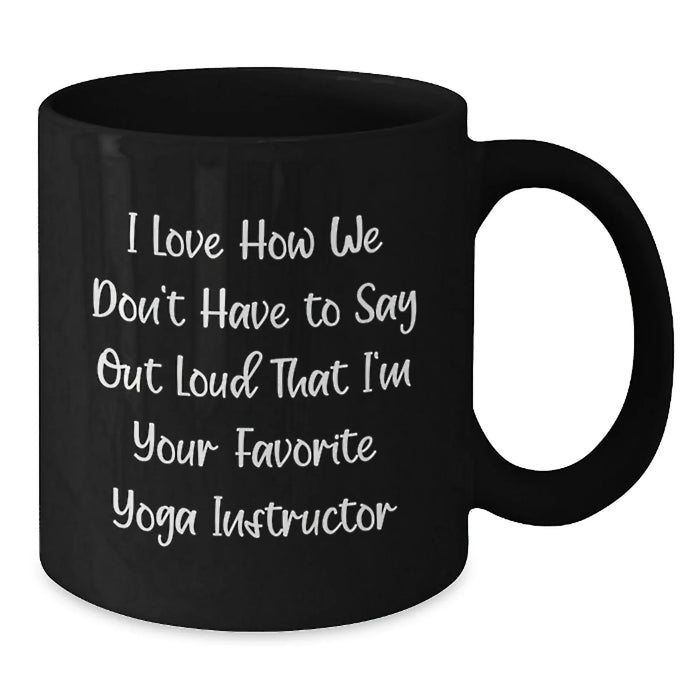 Funny Yoga Instructor Themed Black Coffee Mugs Gifts for Women Friends Family from Men - Additional