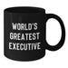 Funny Quirky World's Greatest Executive Gifts for Men, Black Coffee Mug, Christmas Unique Gifts from Family - Additional