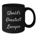 Funny Lawyer Gifts from Friends, World's Greatest Lawyer Quote on Black Coffee Mug, Birthday Unique Gifts for Men - Additional