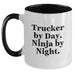 Funny Trucker Gifts from Men, Trucker By Day. Ninja By Night. Christmas Unique Mug - Main