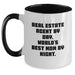 Funny Real Estate Agent Gifts from Women for Men - Christmas Unique Real Estate Agent Two Tone Coffee Mug with 'Real Estate Agent By Day, World's Best Mom By Night' - Main