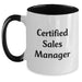 Funny Sales Manager Gifts for Men, Two Tone Coffee Mug with Certified Sales Manager Quote, Christmas Unique Gifts from Friends - Main