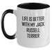 Funny Gifts for Jack Russell Terrier Dog Lovers, Life Is Better Quote, Birthday Unique Mugs from Friends to Family, Two Tone Coffee Mug - Main