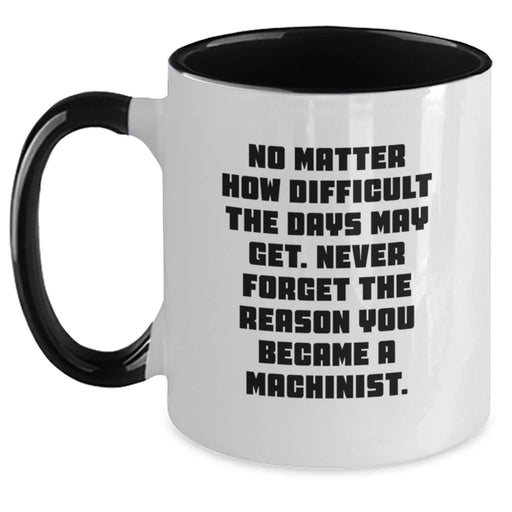 Funny Machinist Gifts for Men, Inspirational Two Tone Coffee Mug, Gifts from Men to Machinist Friends at Christmas Unique Gifts - Main