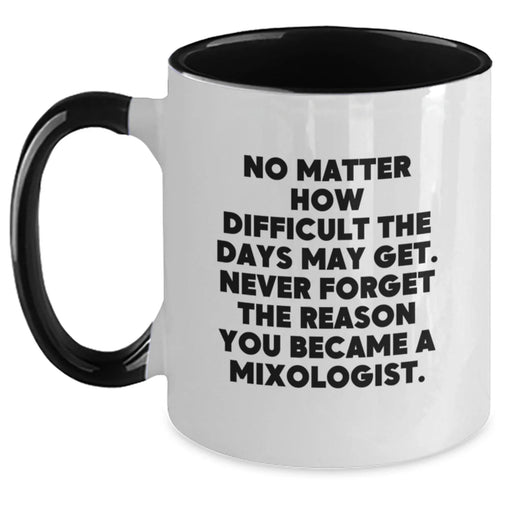 Funny Mixologist Gifts from Men, Women, Friends, or Family to Mixologist, Birthday Unique Gifts for Him, Her, Coworkers, Two Tone Coffee Mug - Main