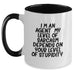 Funny Agent Coffee Mug Gifts from Men to Agent Friends and Family for Christmas - Two Tone Ceramic Mugs with Sarcastic Quote inside - Main