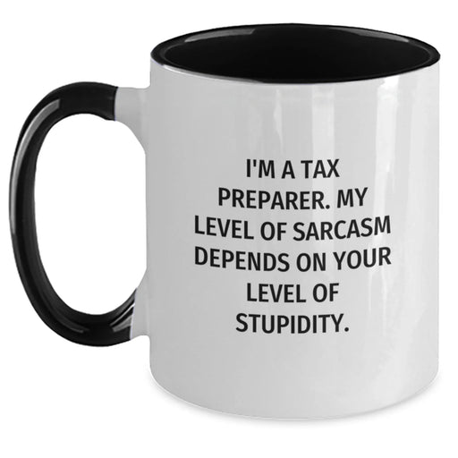 Funny Tax Preparer Gifts from Friends Birthday Unique Gifts for Tax Preparer Two Tone Coffee Mug - Main