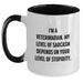 Funny Veterinarian Gifts from Men to Friends, Unique Two Tone Coffee Mug, Christmas Unique Gifts, Inspirational Mug for Veterinarian, Sarcasm, Level Of Stupidity - Main