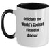 Funny Financial Advisor Christmas Unique Gifts from Friends - Officially The World's Coolest Financial Advisor Two Tone Coffee Mug, Gifts for Financial Advisor - Main