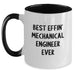 Funny Mechanical Engineer Gifts for Men - Best Effin' Mechanical Engineer Ever Two Tone Coffee Mug for Father's Day, Unique Gifts from Family to Father - Main