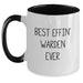 Funny Warden Quotes Two Tone Coffee Mugs, Gifts from Friends, Unique Christmas Unique Gifts for Warden, Best Effin' Warden Ever Mugs, 11oz Ceramic - Main