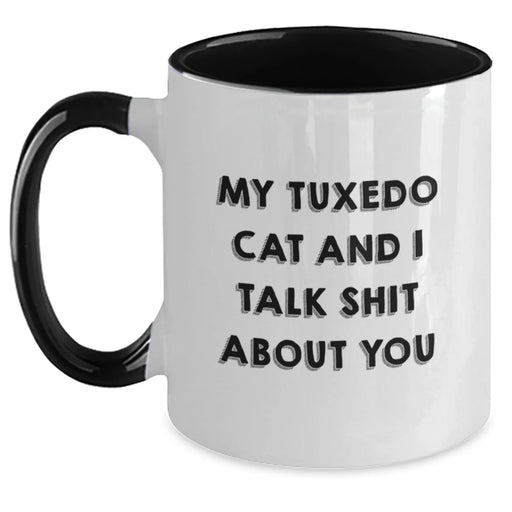 Funny Tuxedo Cat Quotes Gifts from Mom to Graduate - Unique Two Tone Coffee Mug for Men or Women - Main