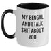 Funny Bengal Cat Gifts for Men - Bengal Cat Two Tone Coffee Mug - Gifts from My Bengal And I Talk Shit About You, Bengal Cat Lover, Christmas Unique Gifts - Main