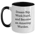Funny Warden Gifts from Friends or Family - Become an Amazing Warden Two Tone Coffee Mug for Christmas Unique Presents - Main