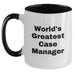 Funny Case Manager Gifts from Friends, World's Greatest Case Manager Two Tone Coffee Mug, Birthday Unique Present - Main