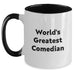 Comedian Gifts, World's Greatest Comedian Two Tone Coffee Mugs, Funny Birthday Unique Gifts from Friends, for Comedian Enthusiasts, 11oz Ceramic Mugs - Main