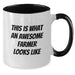 Funny Gifts for Farmer Friends Two Tone Coffee Mugs - 'This Is What An Awesome Farmer Looks Like' Inspirational Farming Quote Mug, Gifts from Family to Men and Women - Additional
