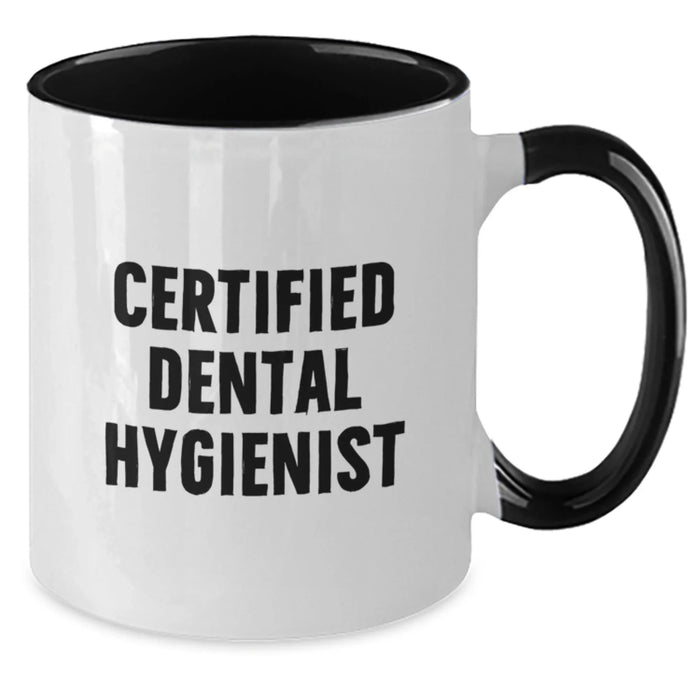 Funny 'Certified to Floss' Two Tone Coffee Mug for Dental Hygienist Gifts from Family and Friends - Christmas Unique Gifts - Additional