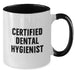 Funny 'Certified to Floss' Two Tone Coffee Mug for Dental Hygienist Gifts from Family and Friends - Christmas Unique Gifts - Additional