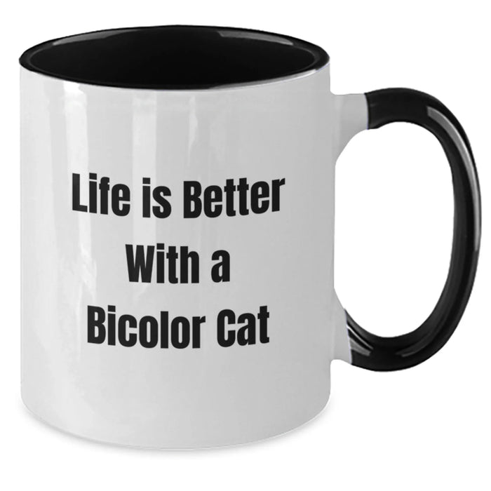 Bicolor Cat Love Funny Gifts from Friends for Birthday Unique Two Tone Coffee Mugs - Additional