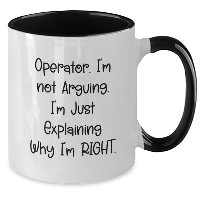 Funny Operator Gifts from Friends and Family, Unique Two Tone Coffee Mug for Operator Enthusiasts, Christmas Unique Gifts Ideas - Additional