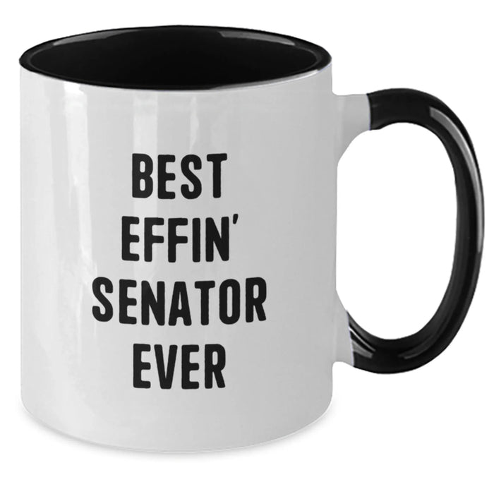 Funny Senator Gift from Men to Senator Valentine's Unique Two Tone Coffee Mugs Best 'Effin' Senator Ever - Additional