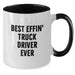 Funny Truck Driver Gifts, Best Effin' Truck Driver Ever Two Tone Coffee Mug, Unique Dad Gifts from Men to Truck Driver on Father's Day - Additional