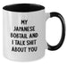 Funny Japanese Bobtail Cat Gifts from Friends for Japanese Bobtail Cat Lovers - My Japanese Bobtail And I Talk Shit About You Two Tone Coffee Mug - Christmas Unique Gifts - Additional