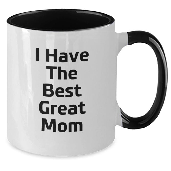 Funny Mom Gifts from Dad, Unique Two Tone Coffee Mugs with 'I Have The Best Great Mom', Birthday Presents for Mom - Additional