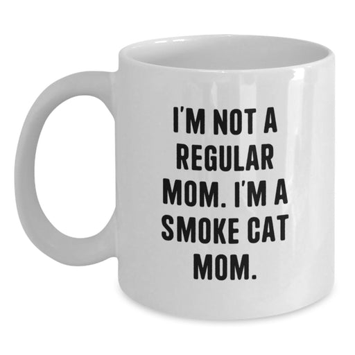 Smoke Cat Mom Funny Gifts, White Coffee Mug Christmas Memorable Presents for Smoke Cat Enthusiasts, Unique Gifts from Friends to Family - Main
